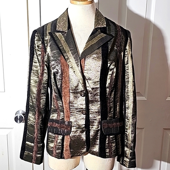 Cartise metallic colors textured blazer. US 10, made in Canada. Excellent. - Picture 1 of 11